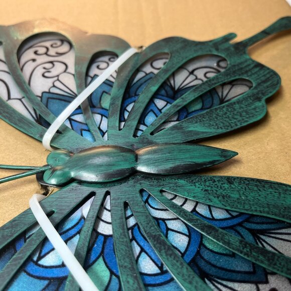Liffy Metal Butterfly Wall Decor Outdoor Sculpture For Patio Garden Or Home 11" - Picture 5 of 9